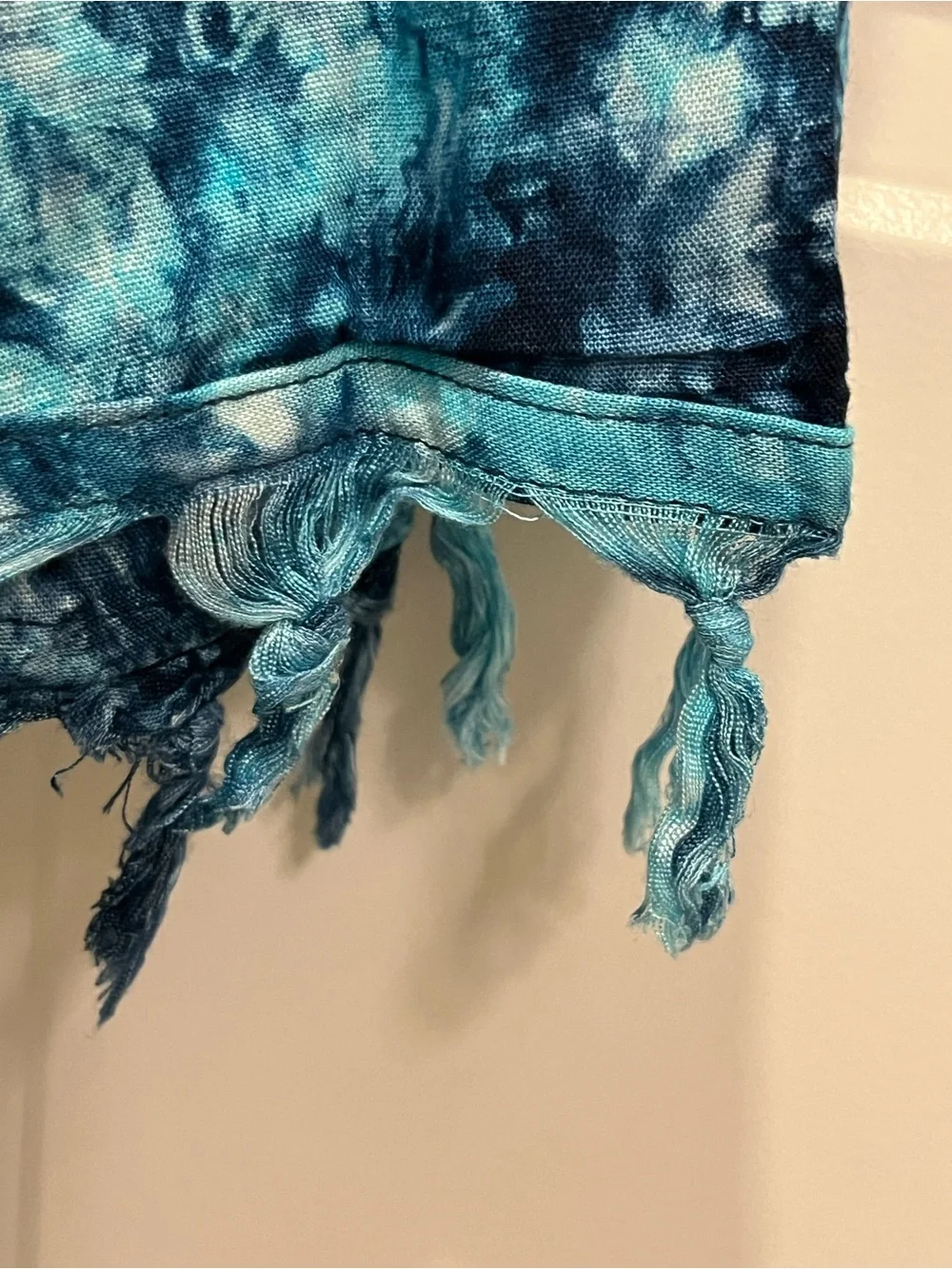 Tie-Dye Button Front Sleeveless Top Swim Cover 3X Raw Hem Tie Back Boho Resort - Picture 3 of 11